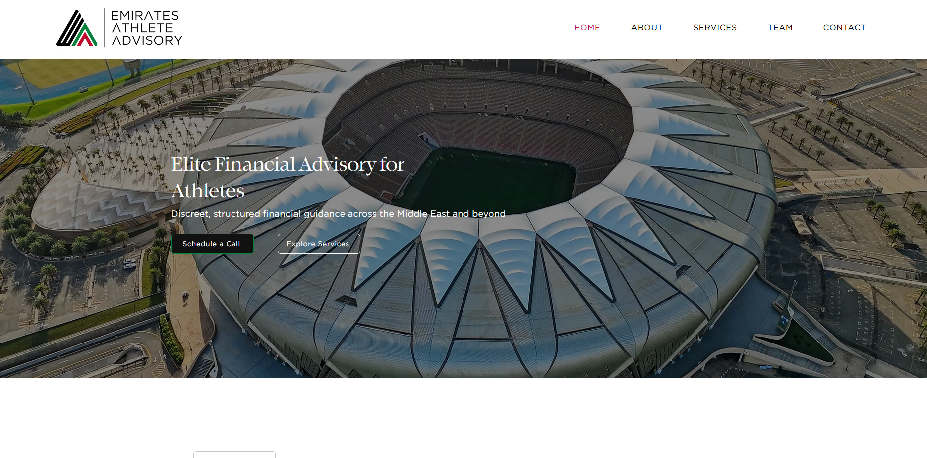 Capture du site Emirates Athlete Advisory